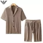 ea7 armani ensembles de survetement manche courte shirt and short sets ea2024 brun